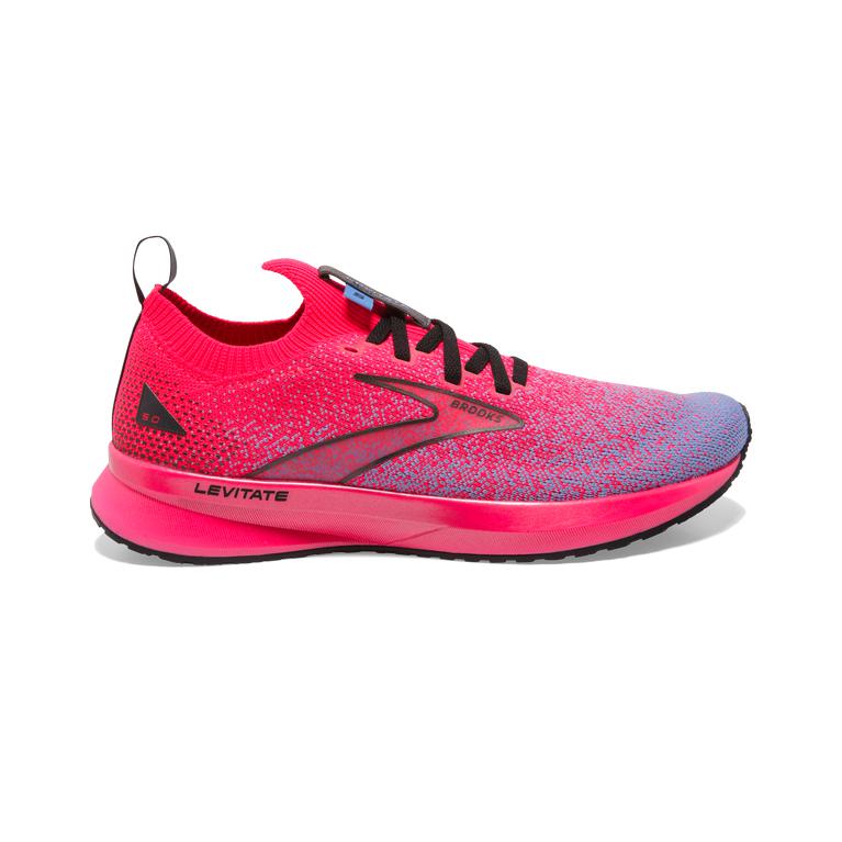 Brooks Levitate Stealthfit 5 - Womens Energy Return Road Running Shoes - Diva Pink/Cornflower/Black